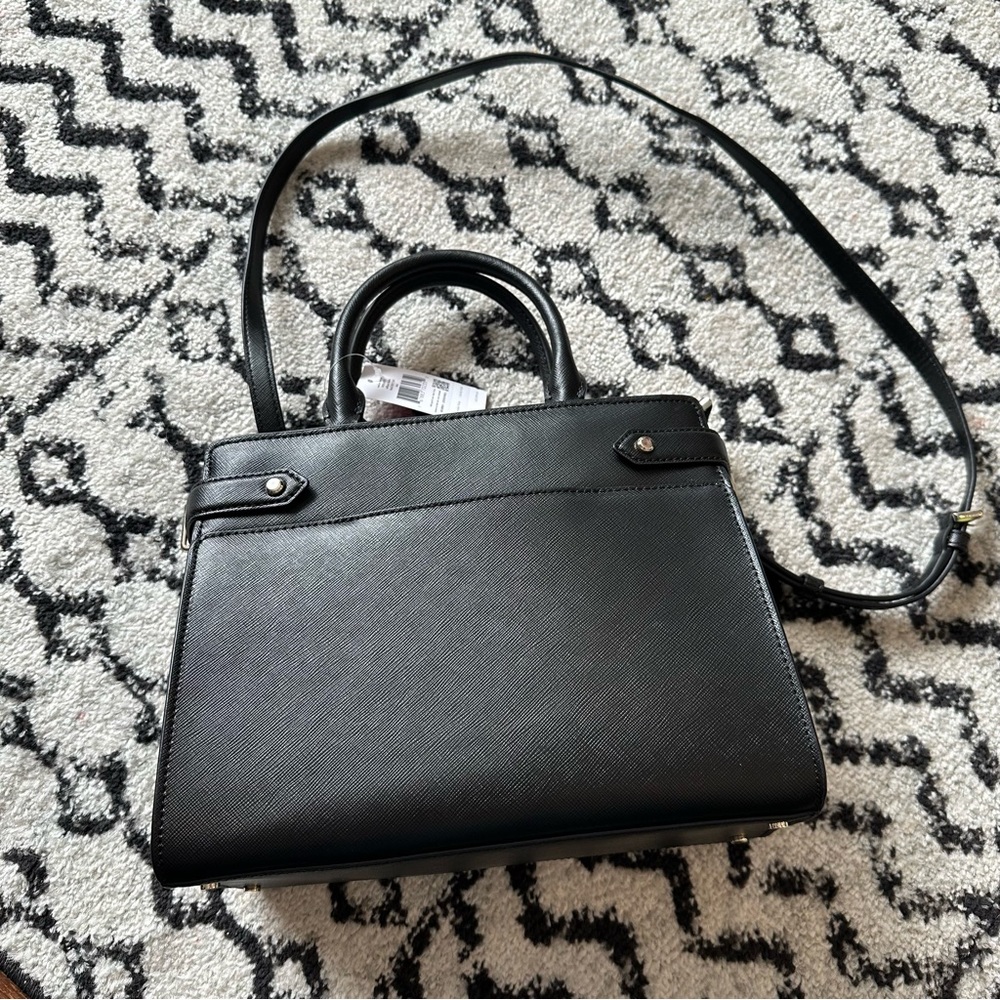 NWT Kate Spade New York Staci Black Medium Satchel Saffiano Leather Crosssbody - Picture 7 of 16